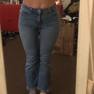 BDG Size 24 jeans. High rise, slightly flared, light wash, cropped